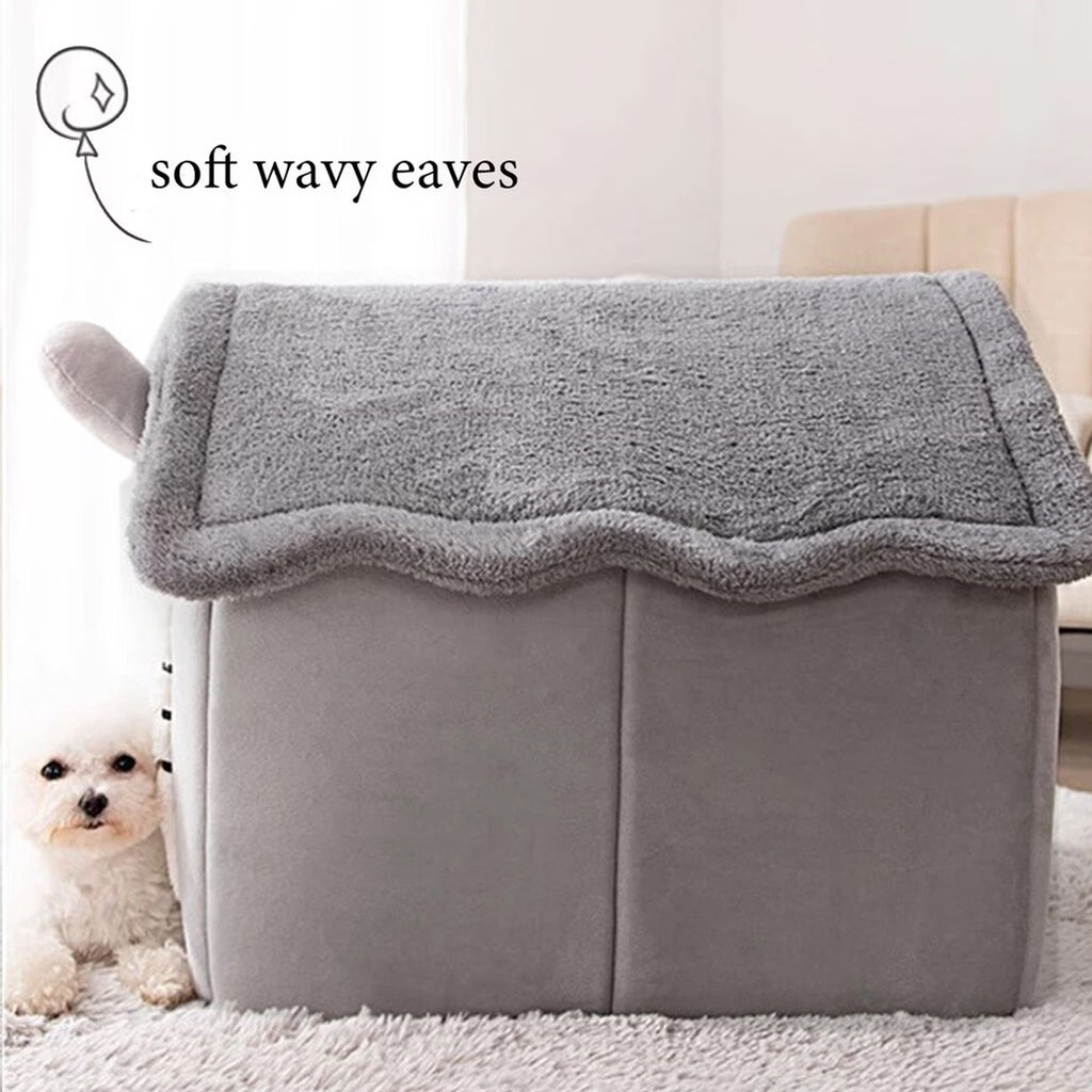 Premium Bunny Ear Pet House | Warm Enclosed Villa Bed