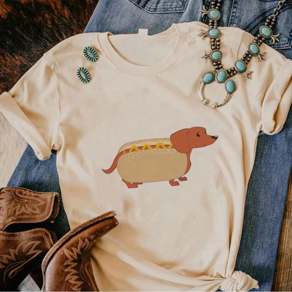 Premium "Sausage Dog" T-Shirt | Funny Dachshund Hot Dog Graphic Tee (Unisex)