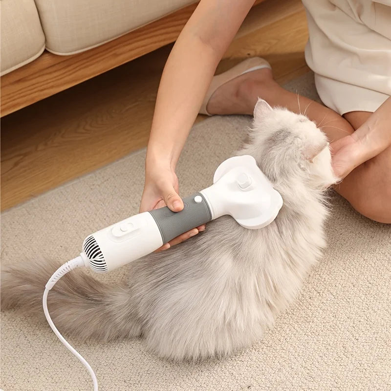 Premium 3-in-1 Pet Grooming Hair Dryer | Blow Dryer, Brush & Styler (Low Noise)