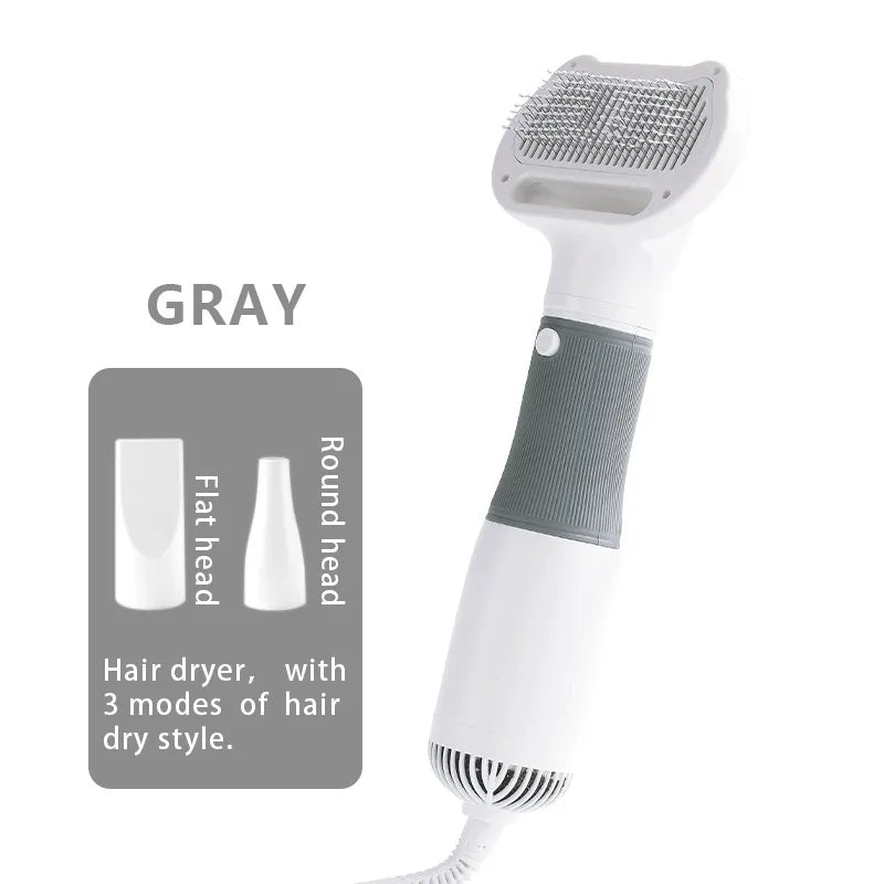 Premium 3-in-1 Pet Grooming Hair Dryer | Blow Dryer, Brush & Styler (Low Noise)