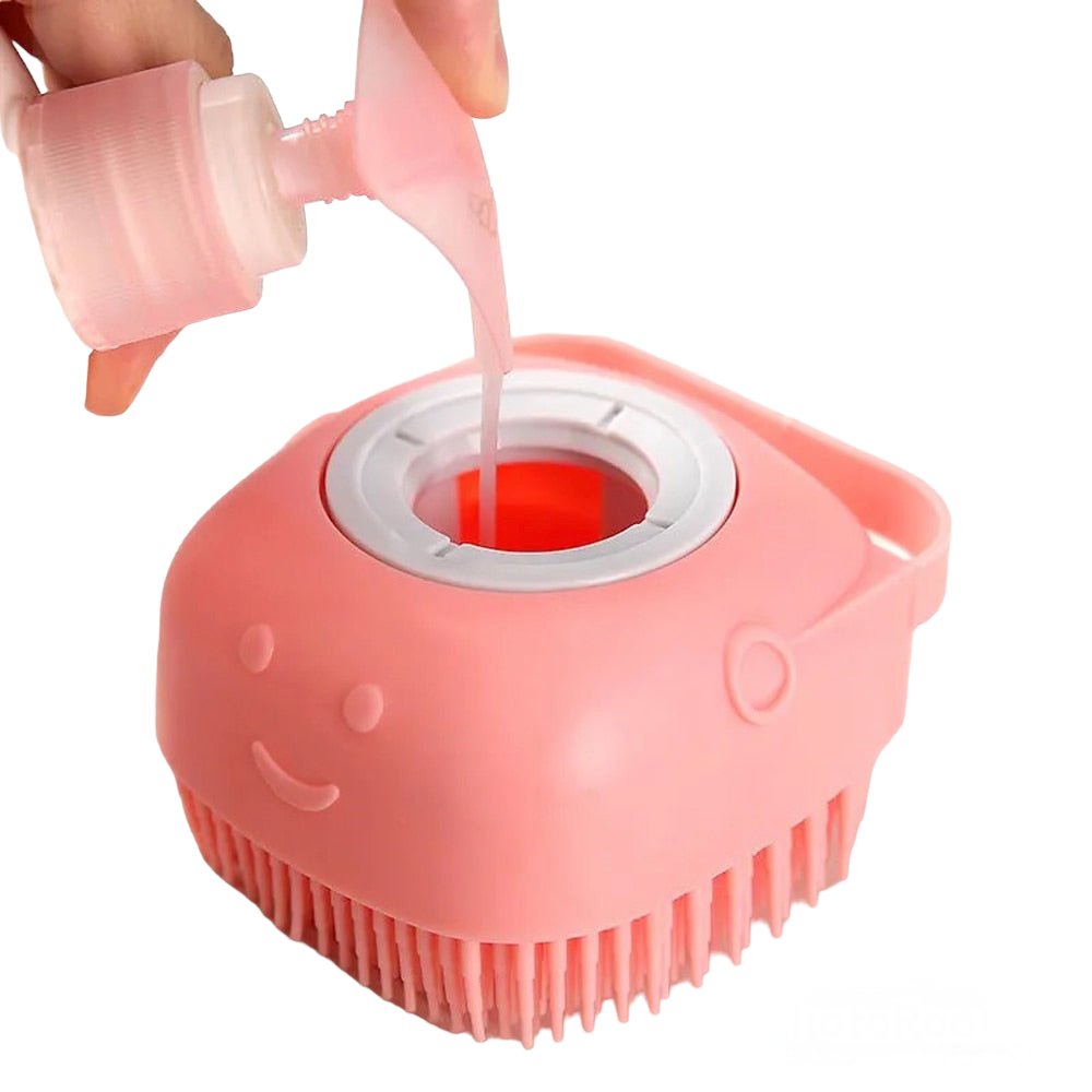 Premium 2-in-1 Pet Bath Brush | Shampoo Dispenser & Massage Scrubber